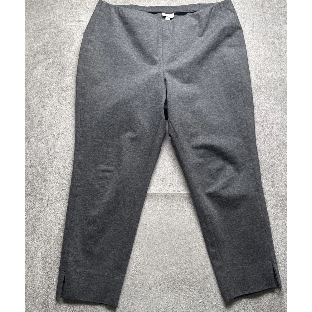 J.Jill Women's Gray Ponte Slim Leg Pull On Stretch Work Pants XL Career Capsule